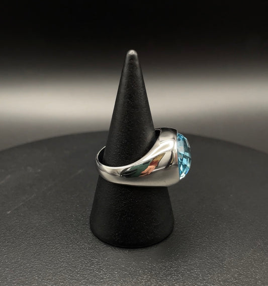 Anello Chevalier Azzurro faccettato